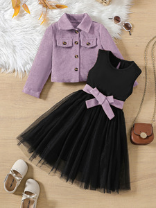 <span class=keywords><strong>Conjunto</strong></span> de Ropa para Niñas Primavera 2026, <span class=keywords><strong>Chaqueta</strong></span> de Pana con Cierre de un Botón, Top de Manga Larga, <span class=keywords><strong>Falda</strong></span> con Vestido de Tul, 2 Piezas - Product Image 5