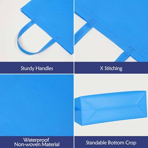 Sacs d'épicerie réutilisables en tissu Spunbond personnalisés Gilet à gousset Sac fourre-tout non tissé Sac à provisions non tissé découpé en D - Product Image 3