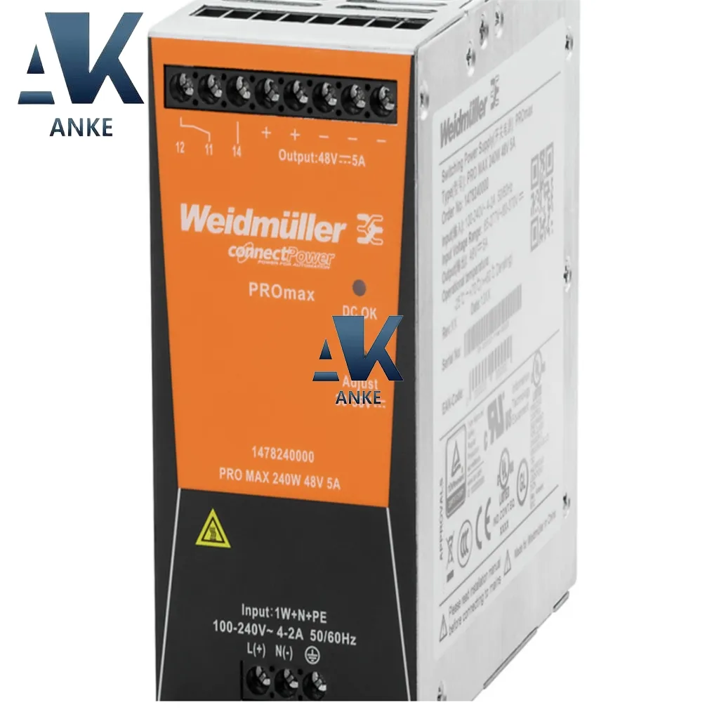 Fuente de alimentación 1478130000 Weidmueller, Unidad de fuente de alimentación de Modo Conmutado, 24V PRO MAX 240W 24V 10A Weidmuller