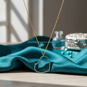 Collar con forma de corazón de plata, colgante con diseño de corazón, Nano piedra turquesa, joyería de plata de ley 925 - Product Image 3
