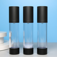 Flacon pompe airless noir mat pour fond de teint, crème BB et soins de la peau – ABS + Aluminium pour une cohérence de formule optimale jusqu'à la dernière goutte