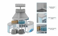 Vitrine de présentation cosmétique minimaliste avec éclairage LED pour centres commerciaux de luxe - Présentoir de vente au détail écologique