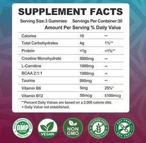 Integratore sportivo gommose monoidrato creatina per la crescita muscolare 90 Gummies <span class=keywords><strong>GMP</strong></span> certificate - Product Image 6