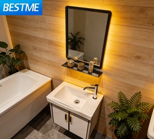 Meubles de salle de bains modernes Lavabo en aluminium Salle de bains Combinaison Petit appartement Armoire Luxe Salle de bains Vanité - Product Image 1