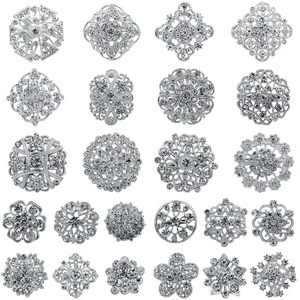Conjunto de broches para decoração de flores com strass DIY, buquês de casamento, acessórios artesanal, kits de joalheria, 24 unidades - Product Image 3