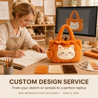 Sac fourre-tout en peluche chat citrouille, design mignon de citrouille, cadeau idéal pour Halloween pour femmes et enfants