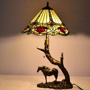 Lampe de table en verre coloré Tiffany de 16 <span class=keywords><strong>pouces</strong></span> libellule rétro lampe de table classique chambre lampe de chevet décoration - Product Image 2