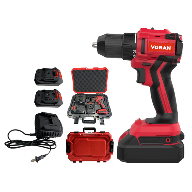 20V Brushless Portable Cordless Drill Battery Power Tool Set Self-locking Chuck Impact Drill Rechargeable Electric Screwdriver