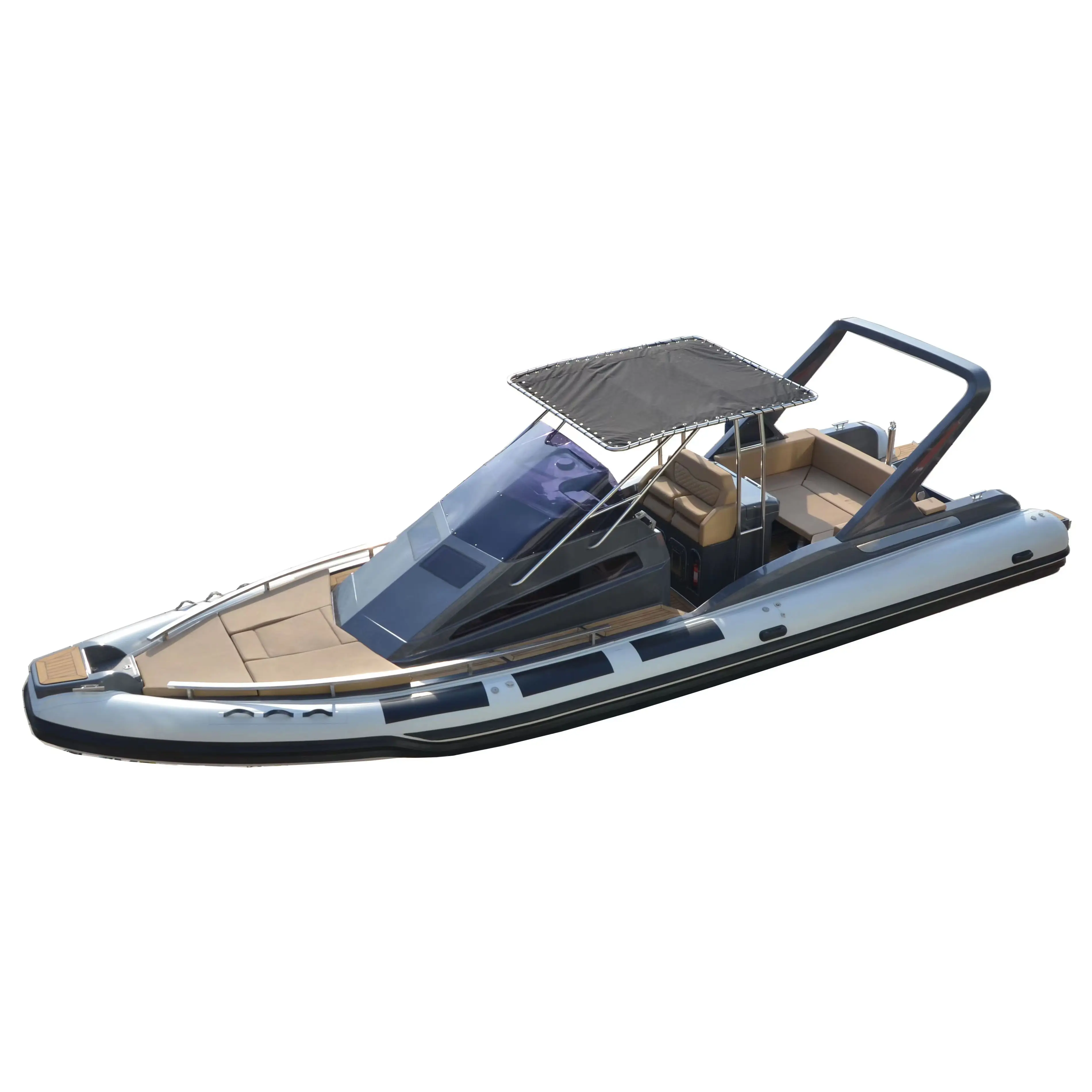 Large Trailer Speed Pvc Luxury Cabin Ocean Diving Rescue Inflatable Hyphalon Rib Boat With Motor