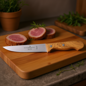 Cuchillo para carne Schwerkrone de 12 cm con mango de madera de olivo, cuchillo para rebanar - Product Image 3