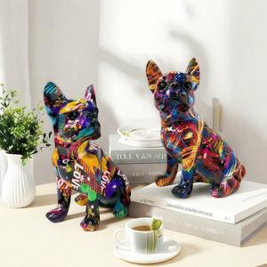 Figura Decorativa de Bulldog Americano en Resina Epoxi, Escultura Artística para Hogar, Oficina, Entrada y Vinoteca, Decoración de Arte Popular - Product Image 3