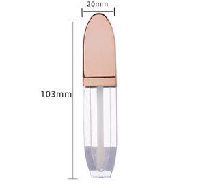 <span class=keywords><strong>Tube</strong></span> de brillant à lèvres en plastique or rose ovale vide de 5.5ML conteneurs cosmétiques Logo personnalisé marque - Product Image 5
