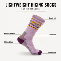 Chaussettes en laine mérinos tricotées pour femmes et hommes, unies, rembourrées, respirantes, anti-humidité, pour l'hiver, jeunes et adultes, ODM, randonnée en plein air