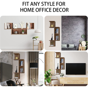 Estantería Flotante en Forma de E de Madera DU'S, Estante de Exhibición y Almacenamiento - Product Image 4