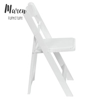 Chaise pliante personnalisée pour événements de mariage, chaises de jardin Wimbledon en bois massif, chaise pliante Wimbledon en résine blanche pour hôtel et extérieur