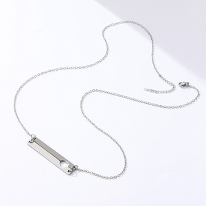 Collar Rectangular de Corazón de Melocotón, Accesorios de Adorno de Acero Inoxidable con Letras de <span class=keywords><strong>Amor</strong></span>, <span class=keywords><strong>Familia</strong></span> DIY - Product Image 3
