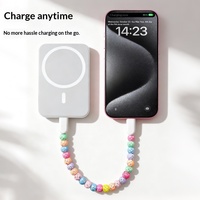 Kabel Data Pengisian Daya Portabel Berbentuk Gelang Manik-Manik Konduktor Tembaga Murni Antarmuka Tipe-C 60W Pengisian Cepat Kabel Data Ponsel