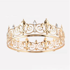 Grande Couronne Métallique Style Médiéval Antique Couronne de Roi Tiare de <span class=keywords><strong>Prince</strong></span> Accessoires de Mariage et d'Halloween - Product Image 2