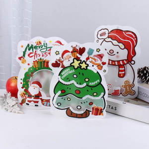 Sacs refermables personnalisés de Noël en forme spéciale, Père Noël, Bonhomme de neige, Sapin de Noël, sachets d'emballage réutilisables en plastique pour biscuits et bonbons - Product Image 1