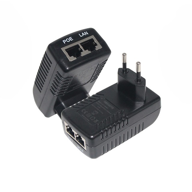 48V 0.5A 24W POE Ethernet CCTV IP Camera NVR Router Switch Lan Phone Power Supply 2 Ports 10/100mbps POE Injector Power Adapter