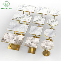 HUALIN estilo moderno restaurante de gama alta mesa de comedor de mármol diseño de restaurante muebles de restaurante personalización