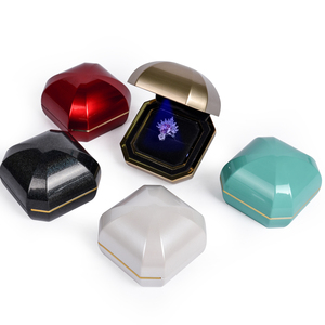 Wholesale Ring Earring Bracelet Necklace Packaging Octagonal Luxury Jewelry Box With <b>LED</b> Light - Product Image 2