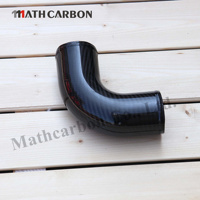 Tuyau d'admission en fibre de carbone sèche Mathcarbon ultraléger résistant aux hautes températures - Tube courbé 3K sergé personnalisé, logo couleur personnalisée 100%