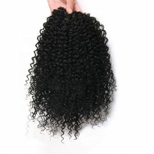 Extensions de queue de cheval à clip et cordon de serrage en cheveux humains brésiliens vierges Remy, texture Kinky Curly Water Wave Yaki, noir naturel, pour femmes - Product Image 2