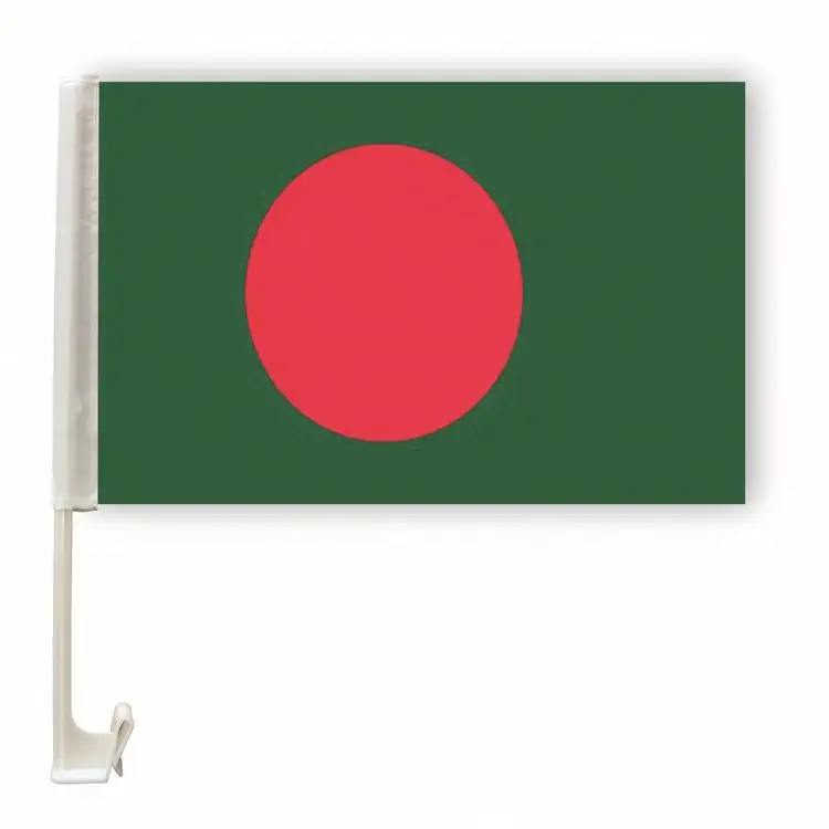 100d Polyester Car Flag Plastic Pole Bangladesh Flag