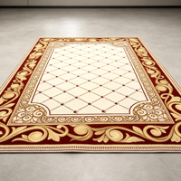 Tapis blanc fait main en jacquard, style pastoral, à poils ras, résistant aux taches, lavable en machine, en polyester, grande surface, pour salon et chambre à coucher