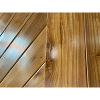 Puerta de entrada de madera maciza de estilo rústico automático Villa doble presión tratada con patrones de Chevron puerta principal de estilo abierto oscilante