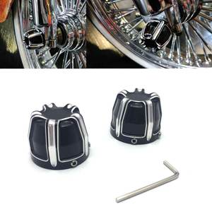 Accessoires de moto en aluminium essieu avant cache écrou boulon Kit pour Harley Touring Softail Dyna VRSC Sportster XL 1200 883 - Product Image 2