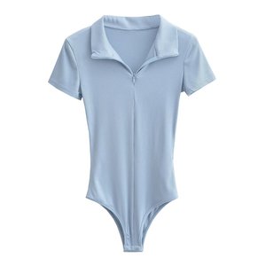 Camiseta de Manga Corta con Cierre para Mujer, Nueva Moda de Verano 2024, Estilo Retro Informal y Chic, Camiseta para Mujer - Product Image 2