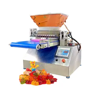 Pequeño completamente automático duro piruleta Chocolate vitamina suave caramelo depositante fabricación Bonbon Jelly Gummy Bear dulce hacer máquina