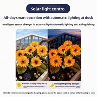 Lampu Bunga Matahari Tenaga Surya Lampu Hias Tali Lampu Dekoratif Tahan Air untuk Taman Halaman Lanskap Lampu Suasana Hati Lampu Rumput