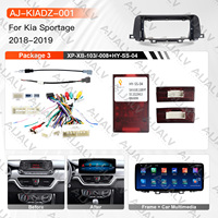 Kit d'écran complet 12,3 pouces pour Kia Sportage 2018-2019 LHD/RHD, cadre d'autoradio Android noir mat, faisceau pour grand écran