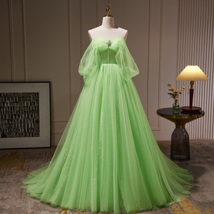 slim fit dress slacks Berylove Women Dark Green Maxi Mother Dress V Neck Ruffle Sleeves Chiffon Plus Size Wedding Party Guest Dress with Slit, Dark Green / 3XL main image 1