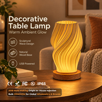 Lampe de table à intensité variable avec contrôle par câble USB, certifiée RoHS, idéale pour studio, bureau, café, chambre à coucher, lampe de nuit décorative LED
