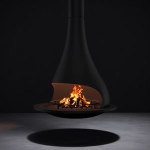 Caminetto Circolare Sospeso di Lusso <span class=keywords><strong>a</strong></span> <span class=keywords><strong>Legna</strong></span> con Fiamma Reale. Ideale per Ville, Hotel, Bed & Breakfast e Abitazioni, <span class=keywords><strong>a</strong></span> Fiamma Libera e Senza Fumo - Product Image 5