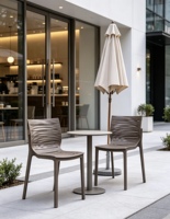 Chaise de salle à manger ergonomique empilable en plastique écologique avec accoudoirs, design moderne pour la maison, le bureau, l'appartement, les écoles et l'extérieur