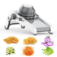 Verstelbare multifunctionele mandoline aardappel-snijder van roestvrij staal, ui-julienne-snijder & fruit-snijder, handmatige groentesnijder