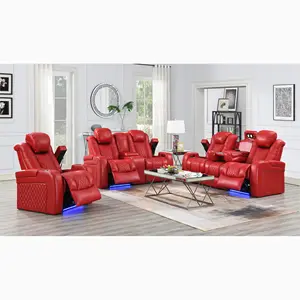 Nhà Máy cung cấp hàng đầu hạt sofa da ngồi có thể ngả ghế bành Set, đồ nội thất phòng khách ngả Bộ ghế dài