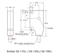SX-11N2 Micro Photoelectric Proximity Sensor NPN NC Ultra Slim Design High Sensitive Object Detection Sensor