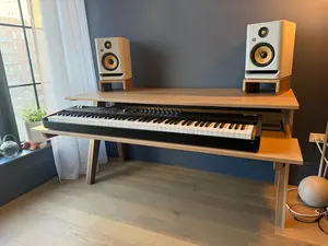 Soporte de Piano de Madera Maciza Personalizable de Dos Niveles para Teclado Digital Grande y Mesa de Teclado para Niños, Estante de Almacenamiento - Product Image 3