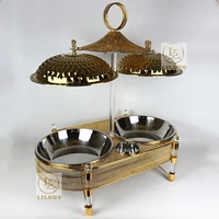 Chauffe-Plat de Luxe 12L en Acier Inoxydable, Double Récipient, pour Buffet, Mariage, Banquet, Restauration Hôtelière