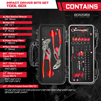 Geinxurn – Kit de 39 embouts de tournevis magnétiques étanches S2 noir+rouge, porte-embouts, mini-clé, usage industriel OEM/ODM