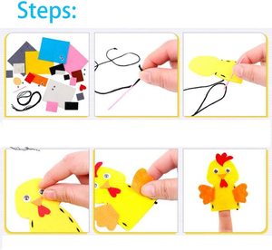 Venta al por mayor hecho a mano Diy adultos niños historias de vida felpa Woodland Animal fieltro marionetas de dedo Primer kit de costura - Product Image 3