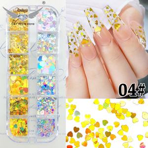 CY Color mezclado mariposa corazón pegatinas calcomanías brillo uñas arte lentejuelas Decoración - Product Image 5