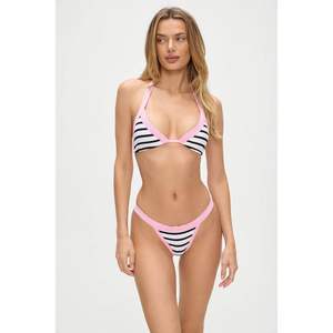 Nouvelle plage deux pièces personnalisé tissu éponge étriqué triangle forme rose reliure maillots <span class=keywords><strong>de</strong></span> <span class=keywords><strong>bain</strong></span> taille basse string mignon bikini - Product Image 1