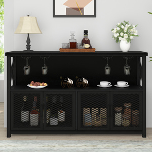 Meuble de rangement <span class=keywords><strong>à</strong></span> vin sur mesure OEM avec buffet et console pour <span class=keywords><strong>salle</strong></span> <span class=keywords><strong>à</strong></span> <span class=keywords><strong>manger</strong></span>, compartiments de table polyvalents - Product Image 1
